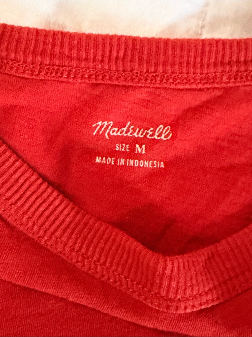 Madewell Vibrant Red V-Neck Tee